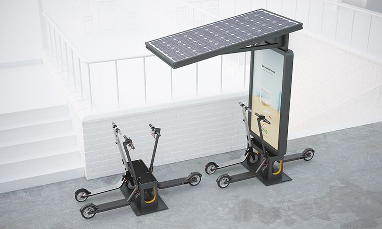 Solar scooter-charging station